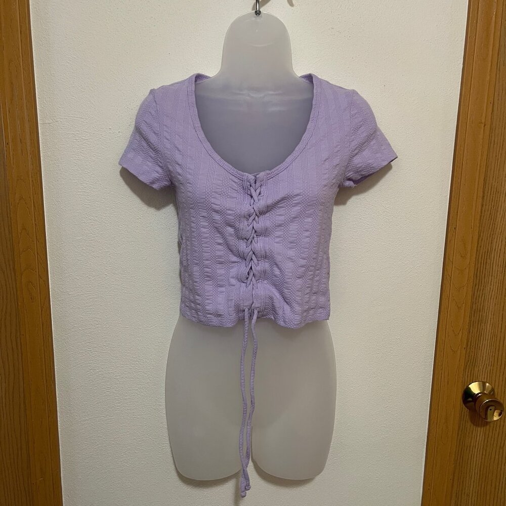 SO Lilac / Lavender / Light Purple Cropped Corset Front Top (Medium)